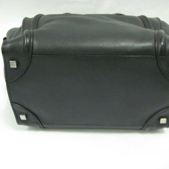 CELINE MEDIUM BLACK PHANTOM BAG GRAINED CALFSKIN LEATHER 100% AUTHENTIC - Picture 5 of 7